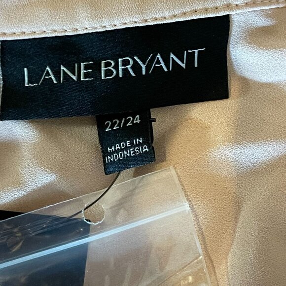 Lane Bryant Womens Blush Pink Blouse Size 22/24 Button-Front Long Sleeve - Picture 6 of 9